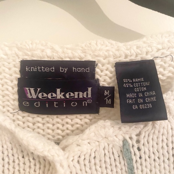 Weekend Edition - Hand Knit Cardigan - Embroidered - Cream - Size Medium (M) - Picture 7 of 7